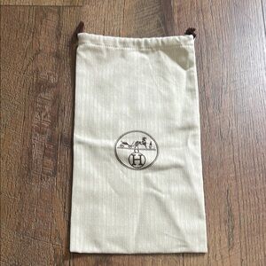 Hermes Cream Drawstring Bag